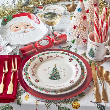 Merry Christmas Tree 12-Piece Dinnerware Set 